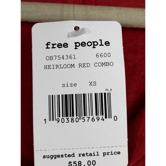 Free People Movement Melrose Star Tee Red White Graphic NWT Womens XS - Picture 5 of 9